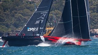 Comanche Leads Wild Oats XI Out of Sydney in The Rolex Sydney Hobart Yacht Race 2014