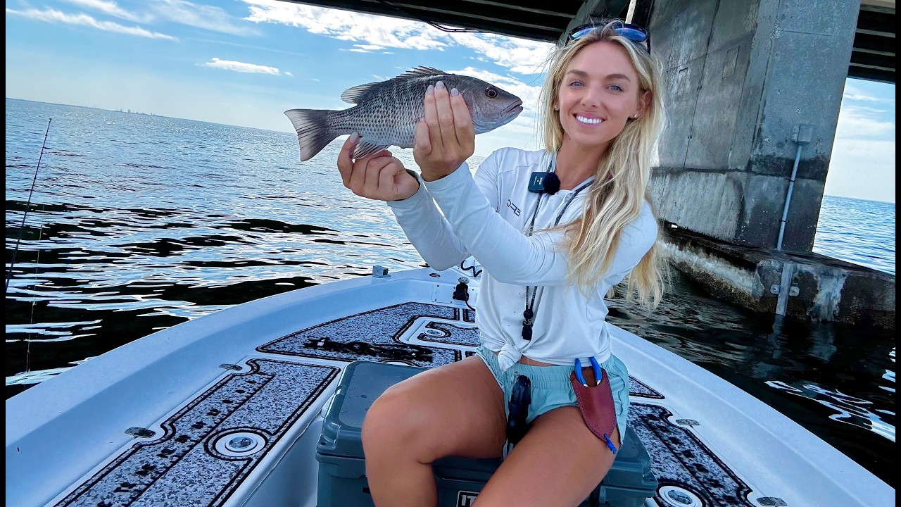 Catching Snapper Under Tampa's Biggest Bridge (Catch, Clean & Cook)