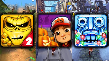 Zombie Run 2   Monster Runner Game Vs Subway Surfers Vs Temple Run 2 Frozen Shadows
