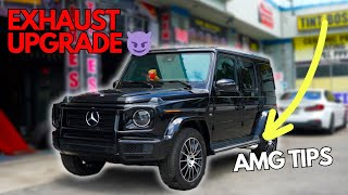 2022 G 550 Mercedes Benz Ultimate Exhaust Upgrade **MUST HEAR** Custom vibrant system with AMG tips
