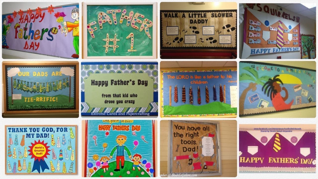 Father's day school display board ideas Father's day notice board