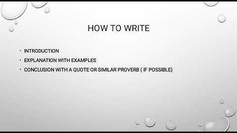 Expansion of idea (Proverb)