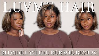 The PERFECT Summer Blonde Highlighted Layered Bob Wig Install + Review | ft. LuvMe Hair | Tan Dotson