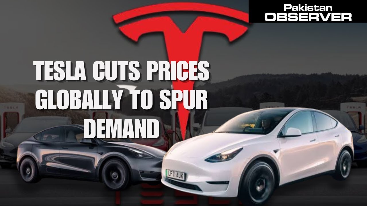 Tesla cuts prices globally to spur demand | Pakistan Observer - YouTube
