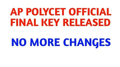 Ap polycet official key 2021|Ap polycet final key 2021