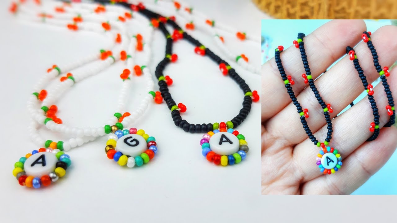 Boncuktan Meyveli Harf kolye Nasıl Yapılır? How to Make a Fruity Letter Necklace from Beads?