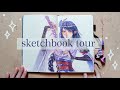 обзор на скетчбук | геншин, бравл, хонкай и всякое другое | sketchbook tour