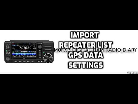 ICOM IC-705 - IMPORT REPEATER  LIST ,CSV , GPS DATA, and ICF files using SD card