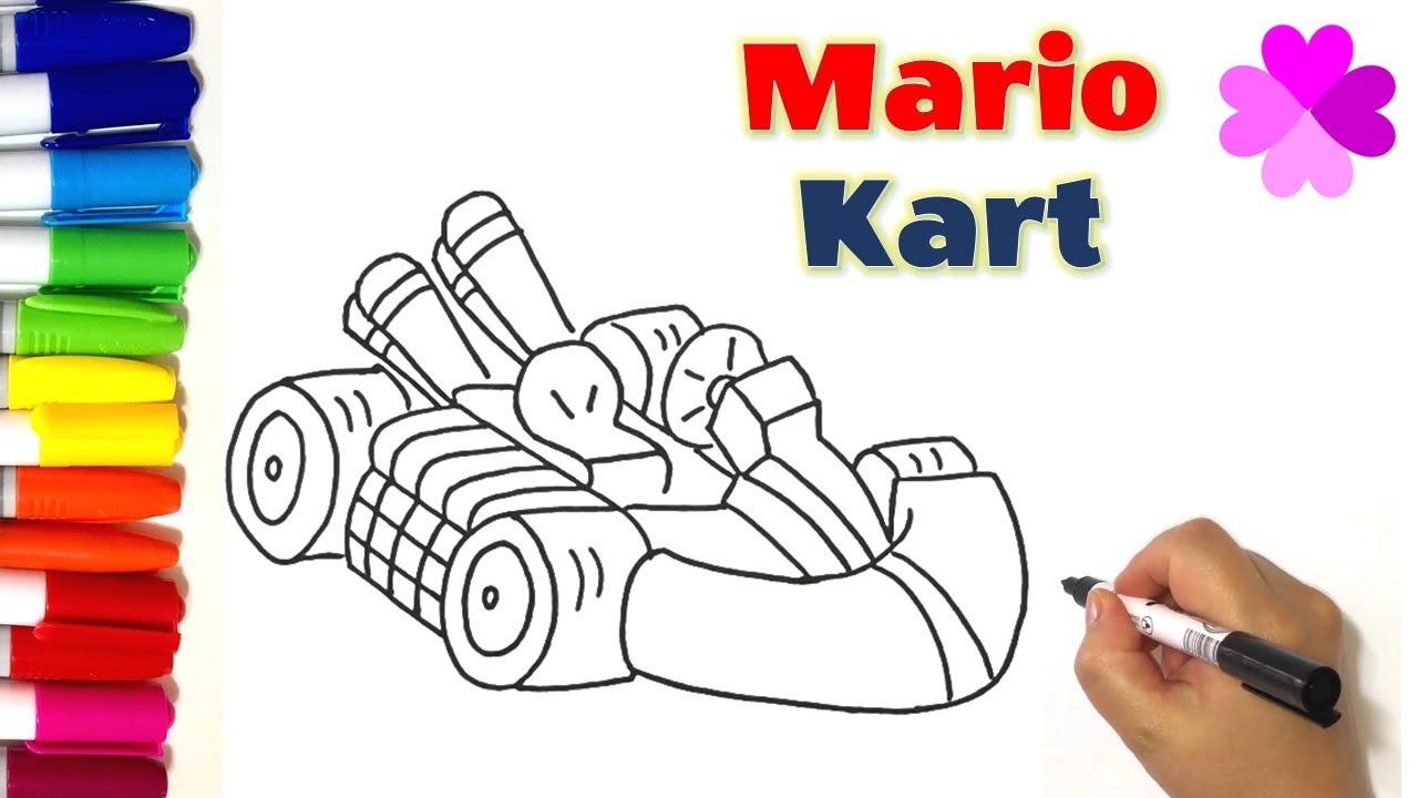 How to draw Super Mario Kart - Coloring pages drawing and coloring