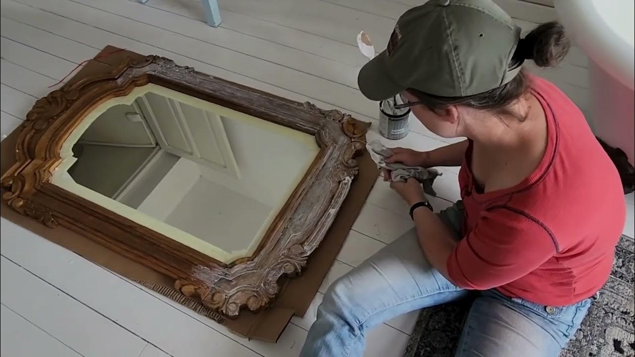 Making Over a SecondHand Mirror for Our Primary Bathroom YouTube
