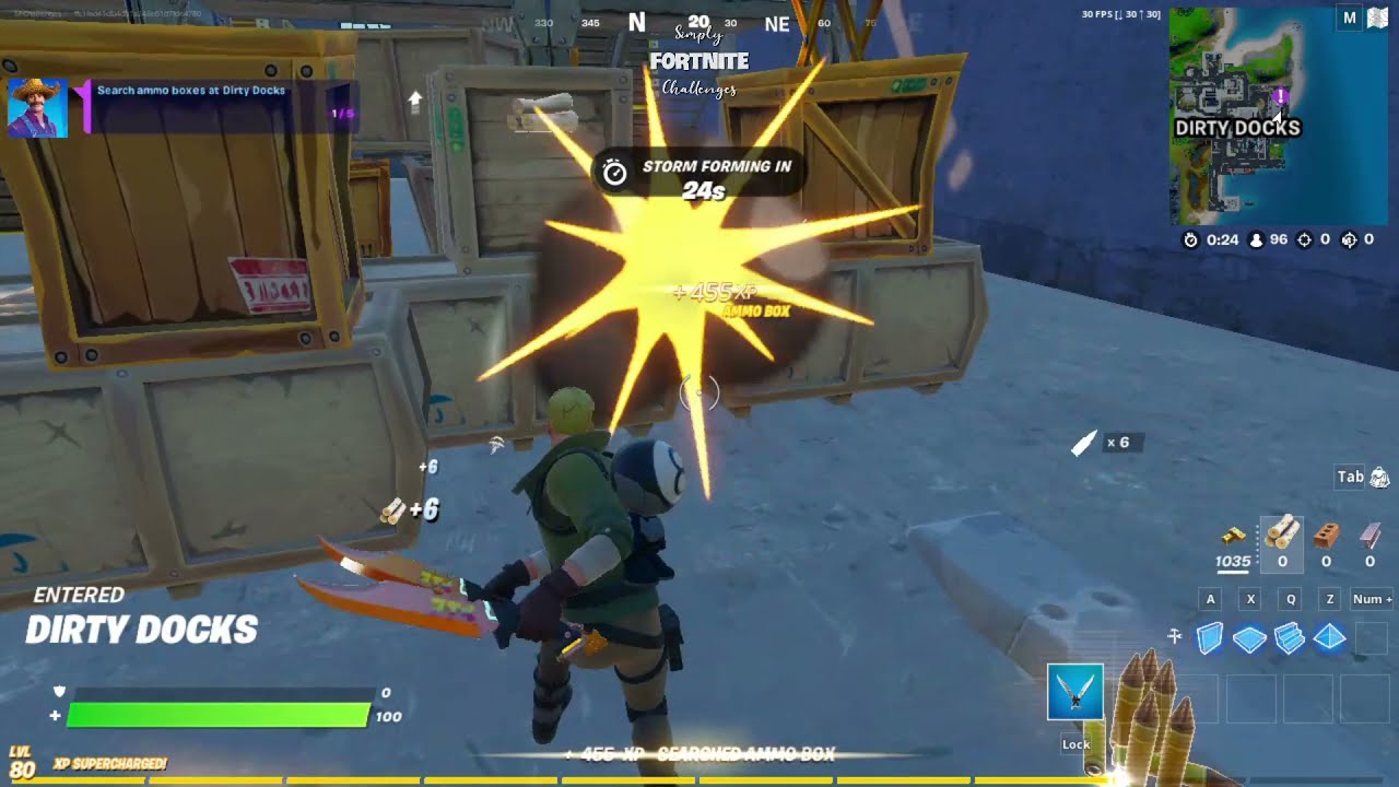 Search ammo boxes at Dirty Docks