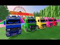 Car Playground - TRANSPORTING ALL POLICE CARS VEHICLES WITH MERCEDES BENZ TRUCKS MIXER || FS22 #32