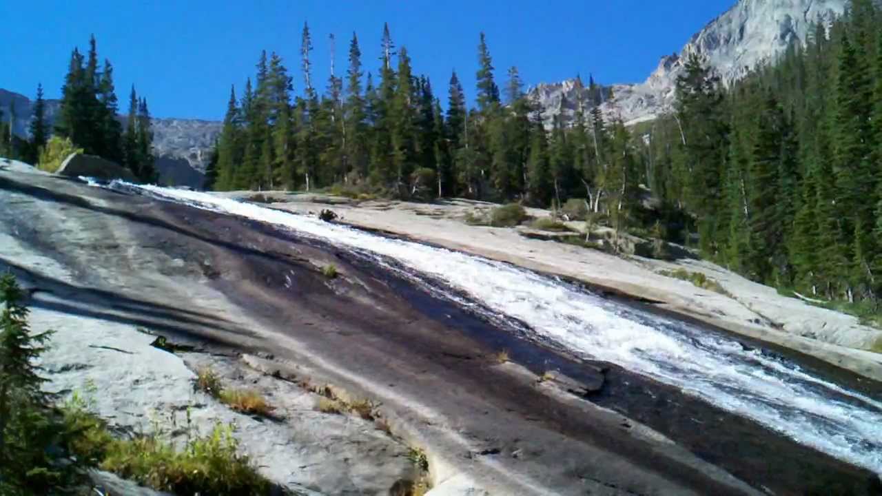 Falls on Glacier Creek between Jewel Lake and Ribbon Falls, Rocky