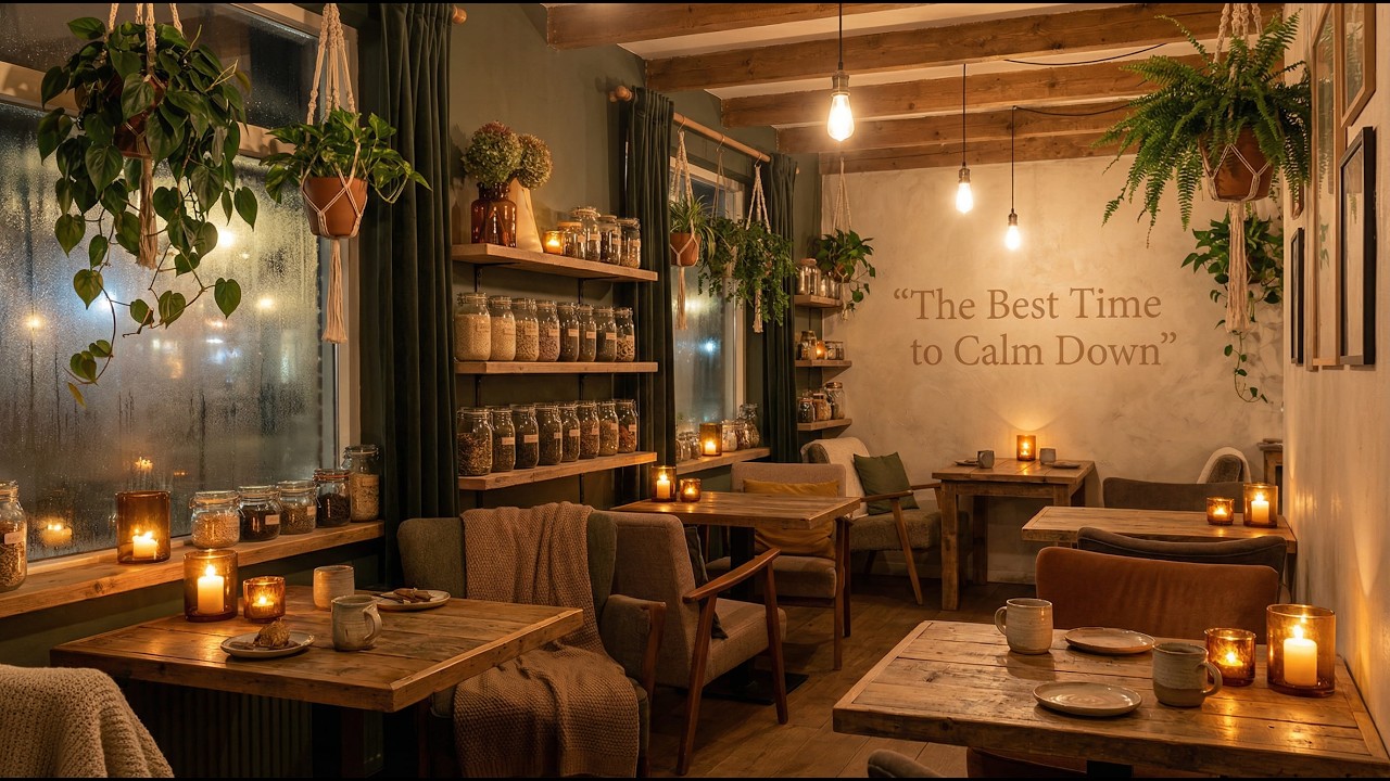 Warm Café Night ☕ Calm Music and Cozy Ambience for Relaxation