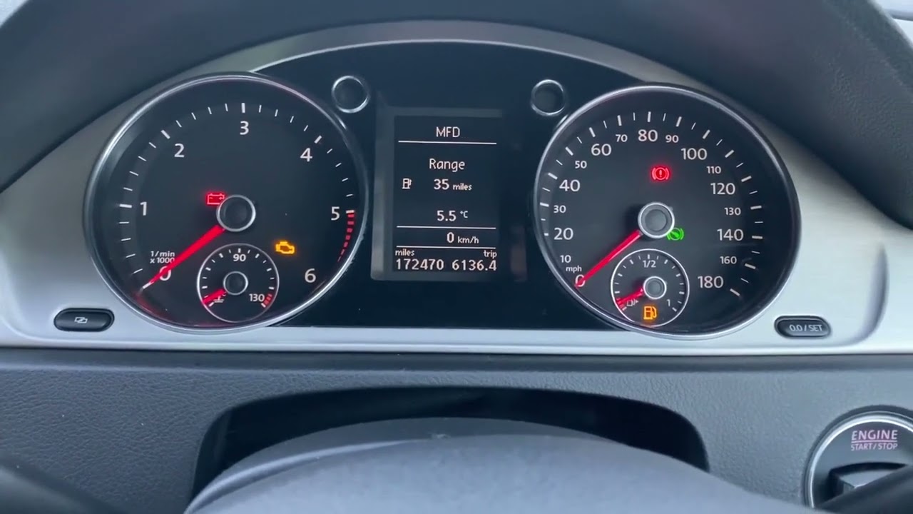 Resetting the service light on VW Passat B7 and CC