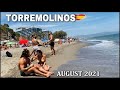 TORREMOLINOS SPAIN BEACH WALK AUGUST 2021, EL BAJONDILLO BEACH,LATEST SUMMER BEACHWALK 2021 [4K]