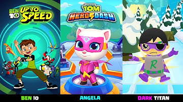 Talking Tom Hero Dash vs Ben 10 vs Tag with Ryan - Angela vs Dark Titan vs Ben 10 New Update