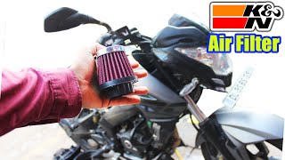 How to install K&N air filter in Pulsar NS200 (sound Demo)
