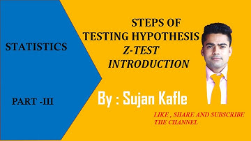 Steps of Hypothesis and Z test // Sujan Kafle
