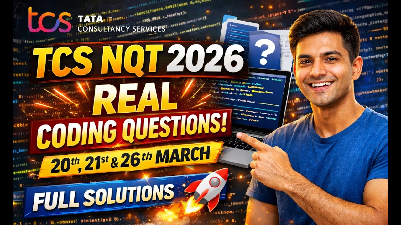 👉 TCS NQT 2026 - Real / Exact Coding Questions (20th, 21st, 26th March ...