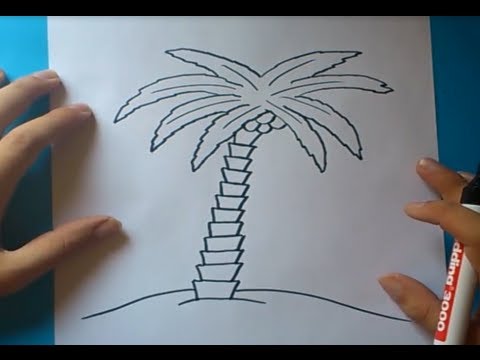 Como dibujar una palmera paso a paso 2 | How to draw a palm tree 2 - thptnganamst.edu.vn