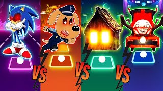 🟢Sonic 🆚 Sheriff Labardor Exe 🆚 Spider House Head 🆚 Choo Choo Charles ⚡ Tiles Hop EDM Rush🟢