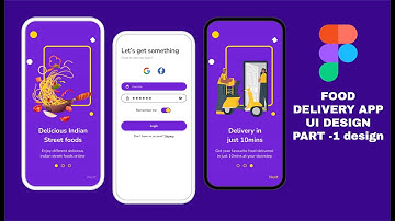 Figma UI Design Tutorial-Food App Part-1 design(walkthrough screen + login screen) #figma #ui design