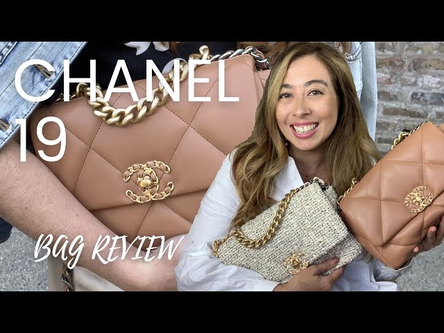 Chanel Small 19 flap bag gold lambskin 21P