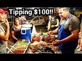 $100 Dollar TIP - MEXICAN Street TACOS - MONEY Sent From SUBSCRIBERS!!! - "EL MEXICANITO" TACOS