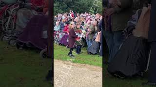 Member of public bows at Prince George at Sandringham Church Christmas Service 2023