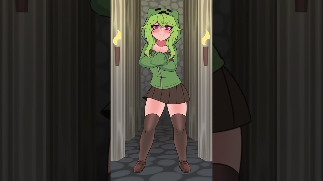 Creeper-Girl Sad Cat Dance Meme! (Minecraft Anime) - BiliBili