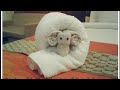 how to fold towel into sheep Design 🐑| sheep towel folding art | sheep towel art | #mrgariya