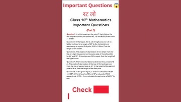 Class 10th important maths question 2025 #cbse2025 #class10 #class10maths #viralshort #shortsfeed