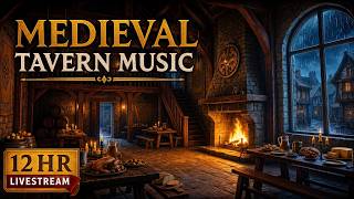 Rainy Medieval Tavern & Soothing Celtic Melodies for Study, Sleep & D&D