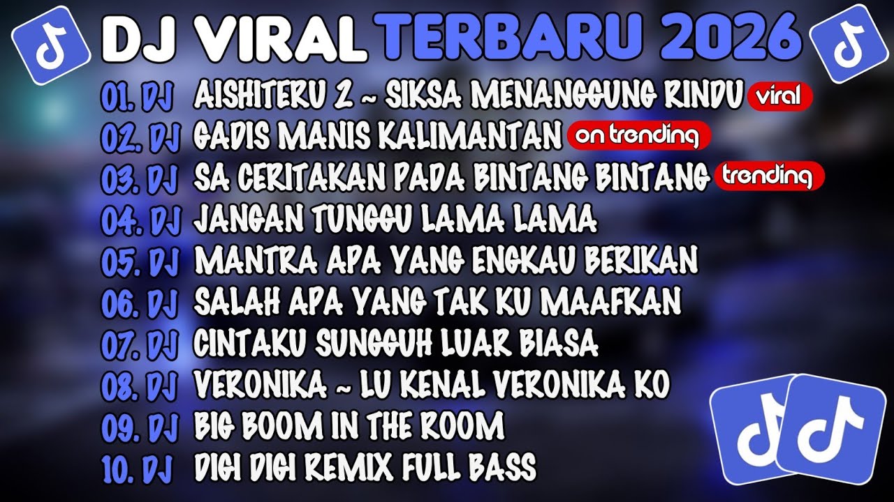 DJ TIKTOK TERBARU 2026🎵DJ AISHITERU 2 ~ SIKSA MENANGGUNG RINDU🎵DJ GADIS MANIS KALIMANTAN🎵FULL ALBUM