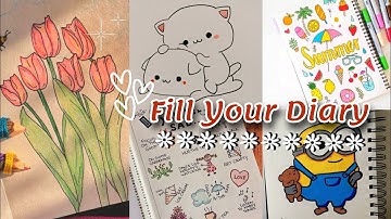 60+ Must Try Empty Notebook Ideas💞 | Summer Doodle Ideas🏖️ | Journaling Ideas | @aestheticgul