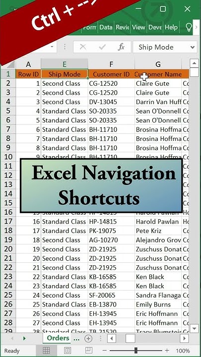 Excel Navigation Shortcuts #shorts - YouTube