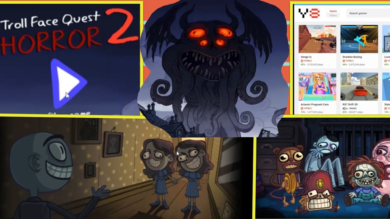 Troll Face Quest Horror 2 Y8 online game exciting game to play YouTube