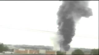 Freight train derails, causes explosion