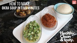 HOW TO MAKE OKRO SOUP IN 5 MINUTES | OKRA SOUP | COCONUT SWALLOW MASH | Nigerian OKRO | Skinny Cook
