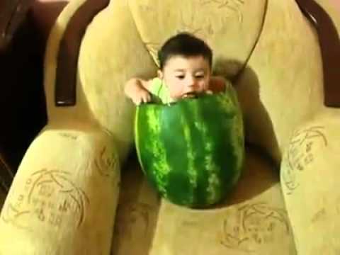 A Cute Baby Inside A Watermelon Youtube