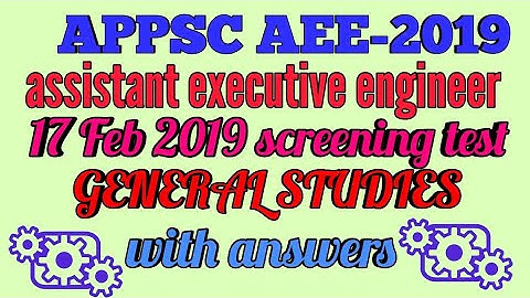 APPSC AEE 17-feb-2019 (Assistant executive engineer)G.S.PAPER WITH ANSWER