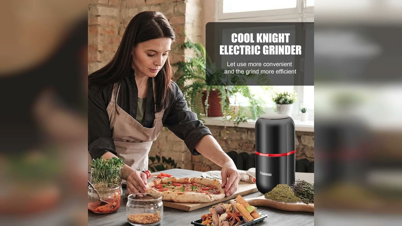 Review: COOL KNIGHT Herb Grinder [large capacity/fast/Electric ]-Spice Herb Coffee Grinder wit...