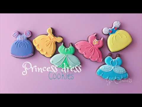 Princess Dress Cookies プリンセスドレスのアイシングクッキー Youtube