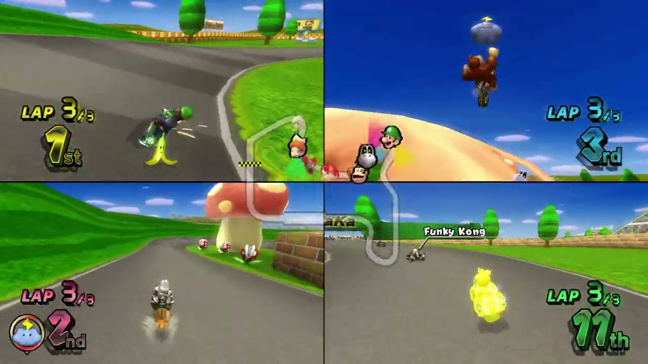 Mario Kart Wii ✦ 4 Players #578 (3 Tracks) 150cc