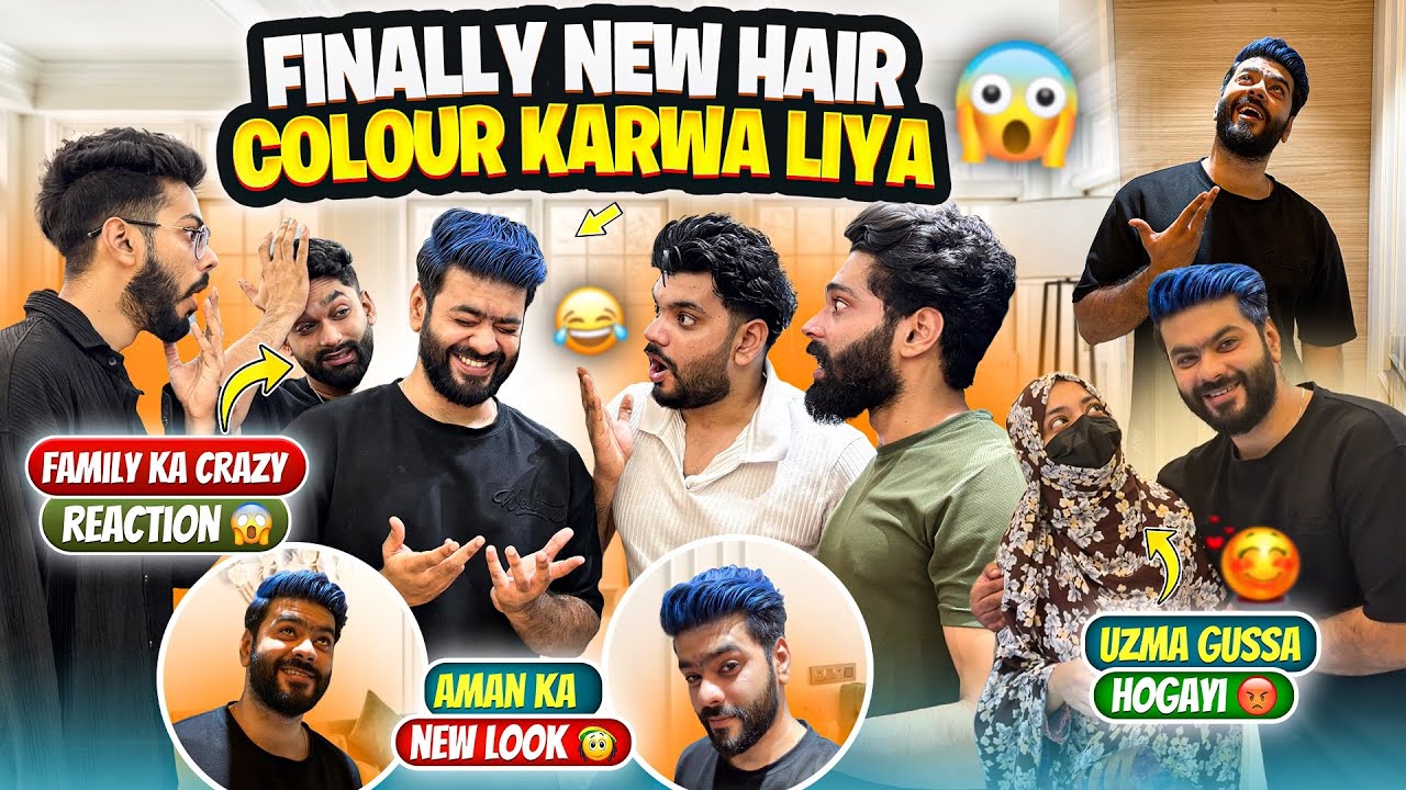 Finally Aman Ne New Hair Colour kara liya😱Uzma Ko Aaya Gussa😡Family Ka Crazy Reaction😂Aman’s Family