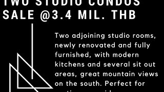 2 Studio Condos For Sale Chiang Mai Thailand .4 Mil. Thb
