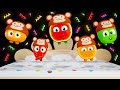 5 Macaquinhos Pulando na Cama 🐵 | Canção das🍓Frutinhas Divertidas – Mundo Sensorial do Bebê