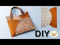 A cute tote bag, easy making from circular fabric