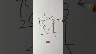 Draw a face using numbers #diy #drawing #tricky #funny #ashortaday
